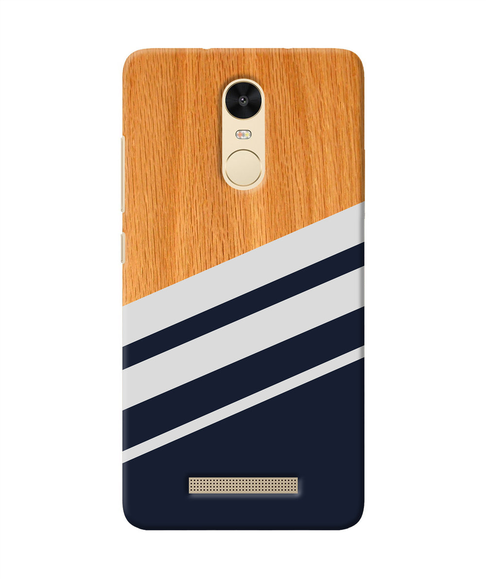 Black And White Wooden Redmi Note Back Cover
