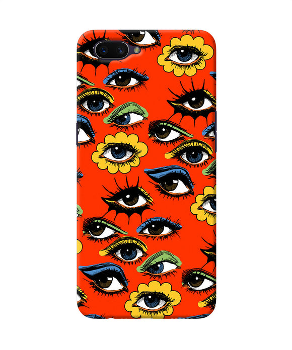 Abstract Eyes Pattern Oppo A3s Back Cover