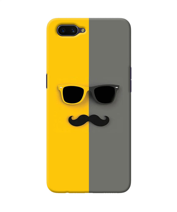 Mustache Glass Oppo A3s Back Cover
