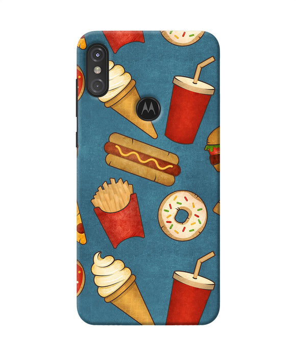 Abstract Food Print Moto One Power Back Cover