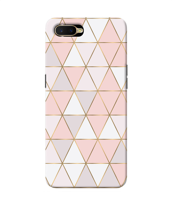 Abstract Pink Triangle Pattern Oppo K1 Back Cover