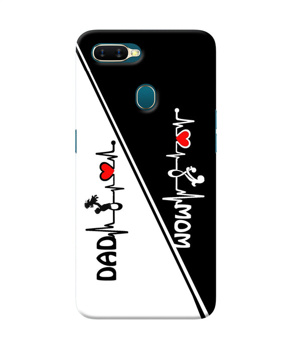 Mom Dad Heart Line Black And White Oppo A7 / A5s / A12 Back Cover
