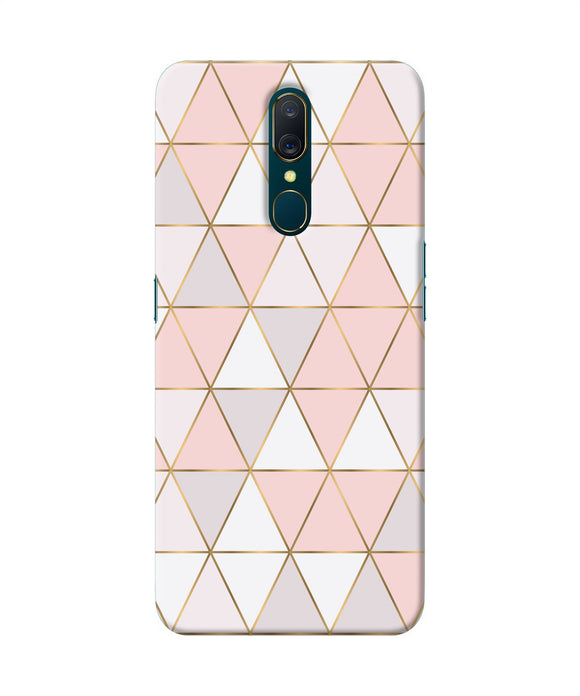 Abstract Pink Triangle Pattern Oppo A9 Back Cover