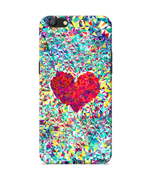 Red Heart Print Oppo A57 Back Cover