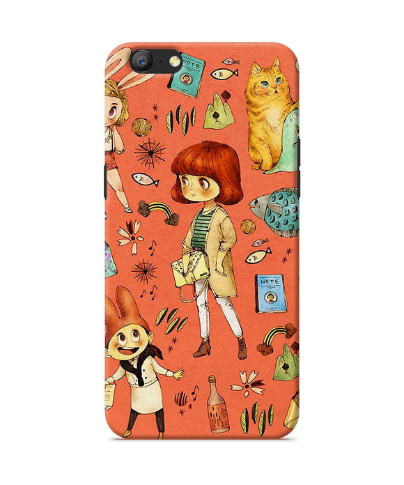 Canvas Little Girl Print Oppo A57 Back Cover