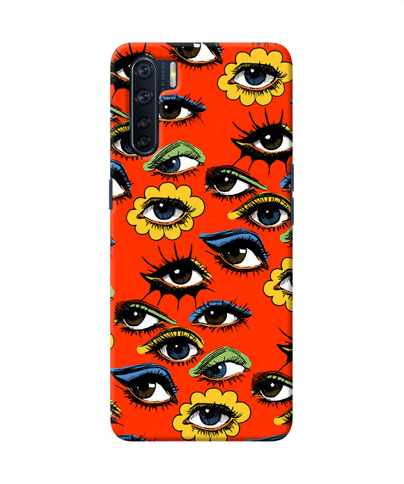 Abstract Eyes Pattern Oppo F15 Back Cover