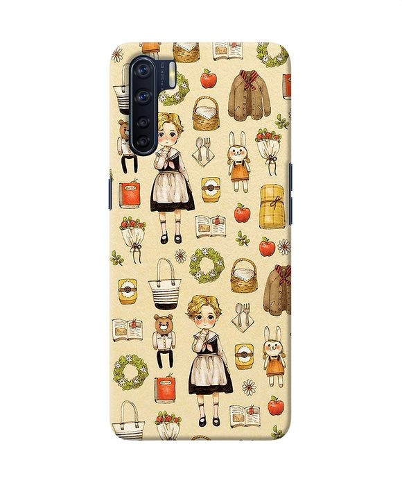 Canvas Girl Print Oppo F15 Back Cover