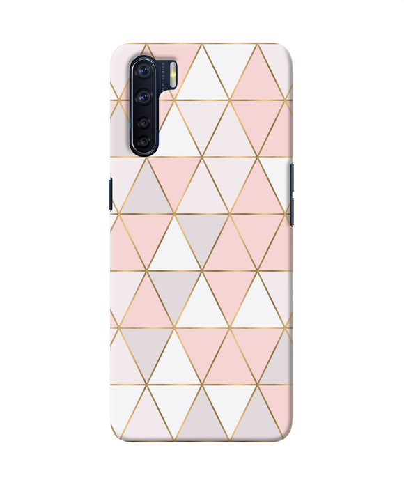 Abstract Pink Triangle Pattern Oppo F15 Back Cover