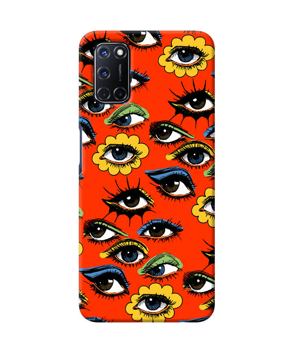 Abstract Eyes Pattern Oppo A52 Back Cover