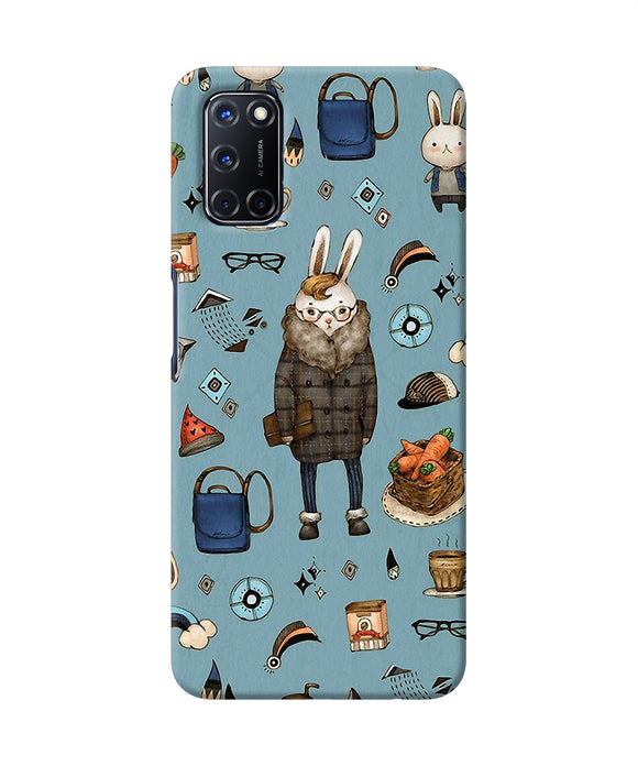 Canvas Rabbit Print Oppo A52 Back Cover