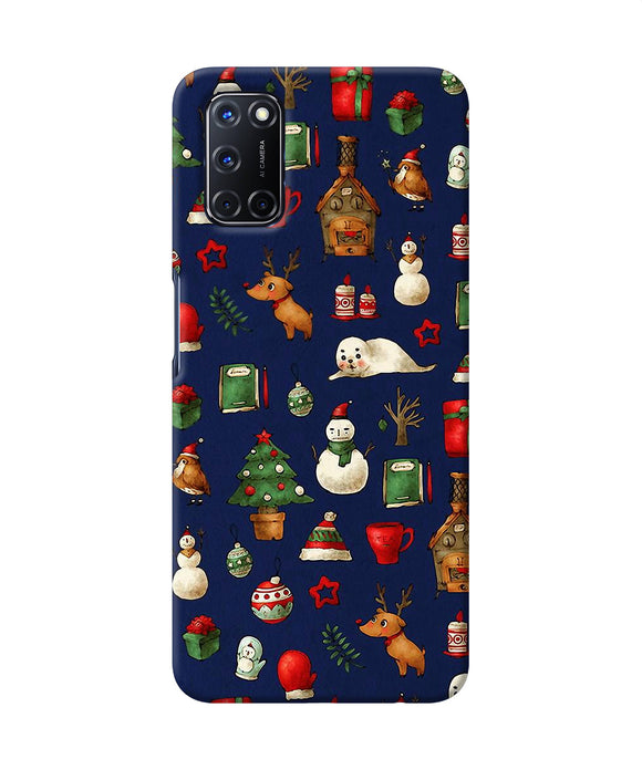 Canvas Christmas Print Oppo A52 Back Cover