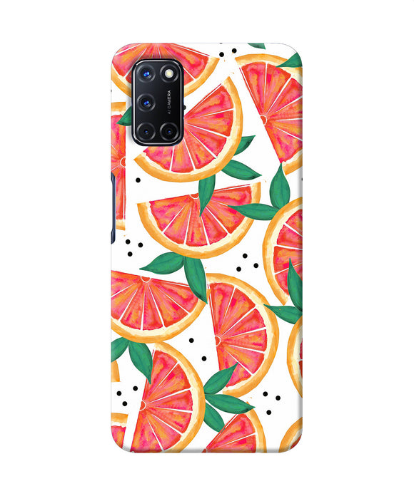 Abstract Orange Print Oppo A52 Back Cover