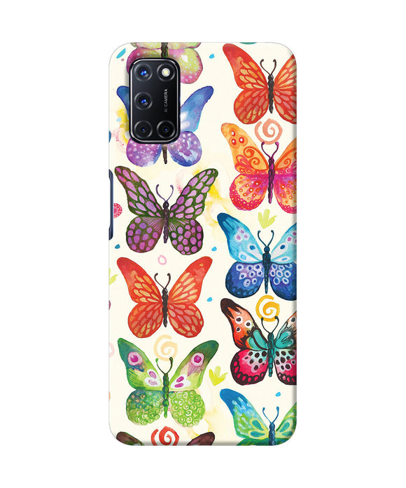 Abstract Butterfly Print Oppo A52 Back Cover