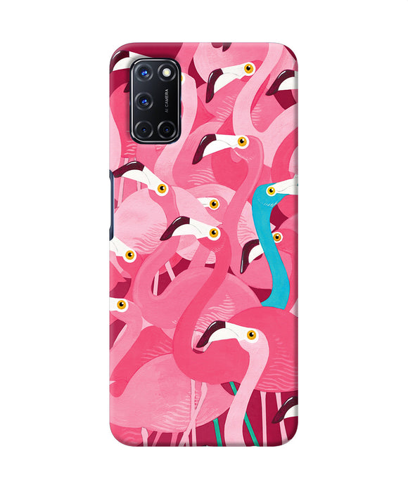 Abstract Sheer Bird Pink Print Oppo A52 Back Cover