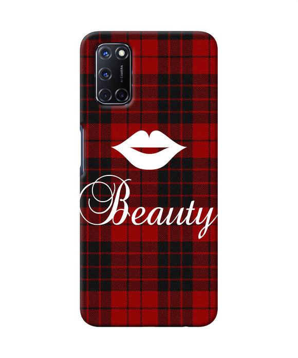 Beauty Red Square Oppo A52 Back Cover