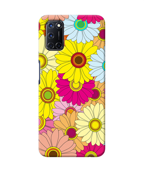 Abstract Colorful Flowers Oppo A52 Back Cover