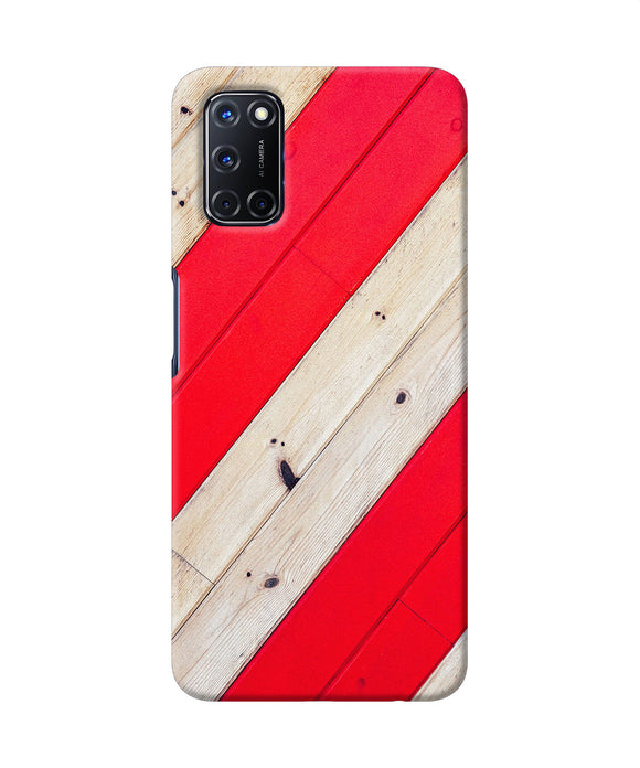 Abstract Red Brown Wooden Oppo A52 Back Cover
