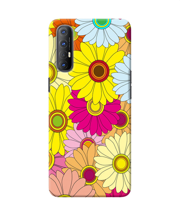 Abstract colorful flowers Oppo Reno3 Pro Back Cover