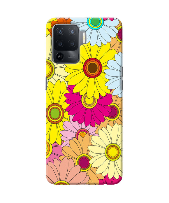 Abstract colorful flowers Oppo F19 Pro Back Cover