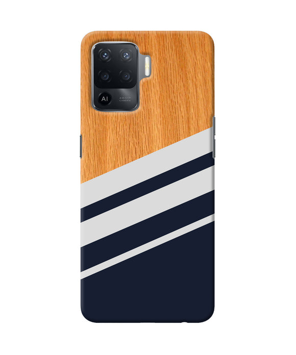 Black and white wooden Oppo F19 Pro Back Cover