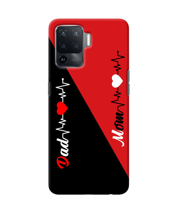 Mom dad heart line Oppo F19 Pro Back Cover