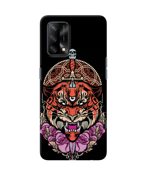 Abstract tiger Oppo F19 Back Cover