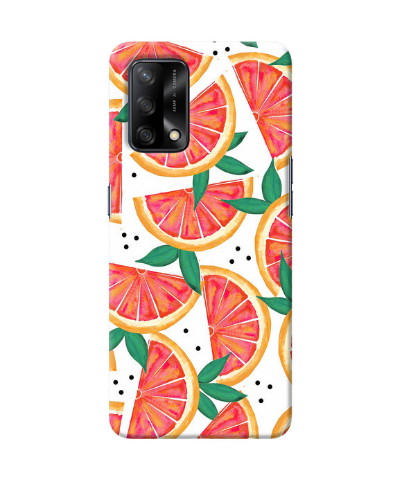 Abstract orange print Oppo F19 Back Cover