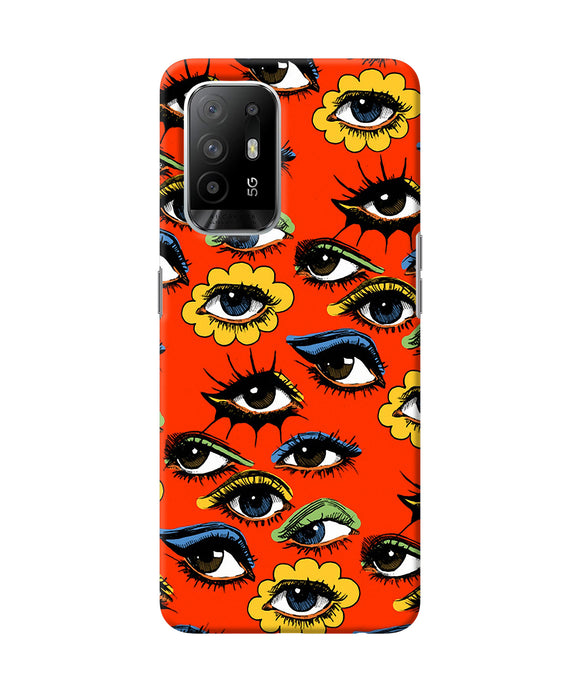 Abstract eyes pattern Oppo F19 Pro+ Back Cover