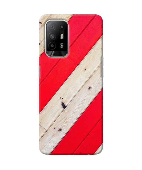 Abstract red brown wooden Oppo F19 Pro+ Back Cover