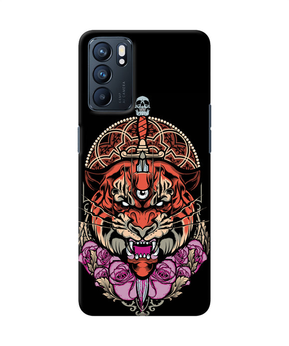 Abstract tiger Oppo Reno6 5G Back Cover