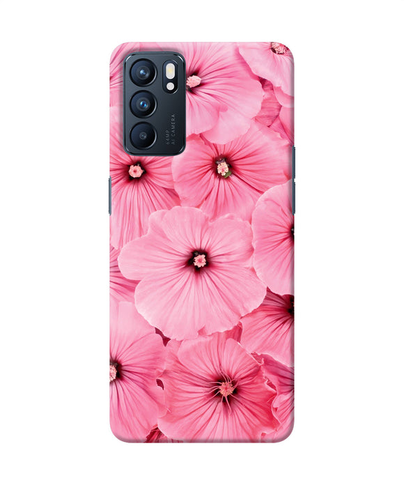 Pink flowers Oppo Reno6 5G Back Cover