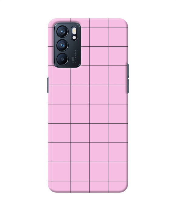 Pink square print Oppo Reno6 5G Back Cover