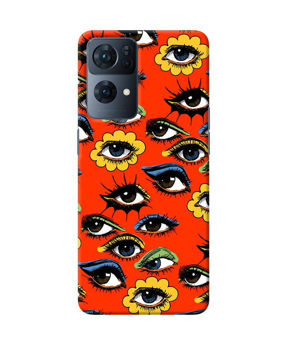 Abstract eyes pattern Oppo Reno7 Pro 5G Back Cover