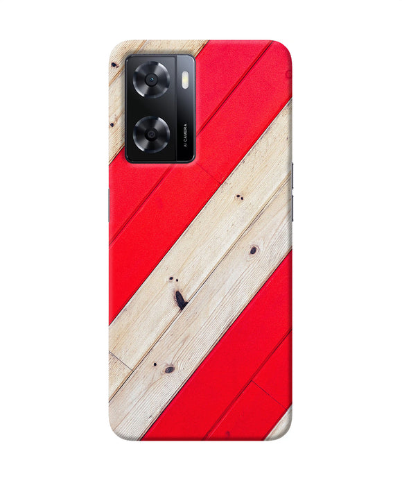Abstract red brown wooden Oppo A57 2022 Back Cover