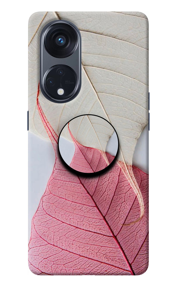 White Pink Leaf Oppo Reno8 T 5G Pop Case