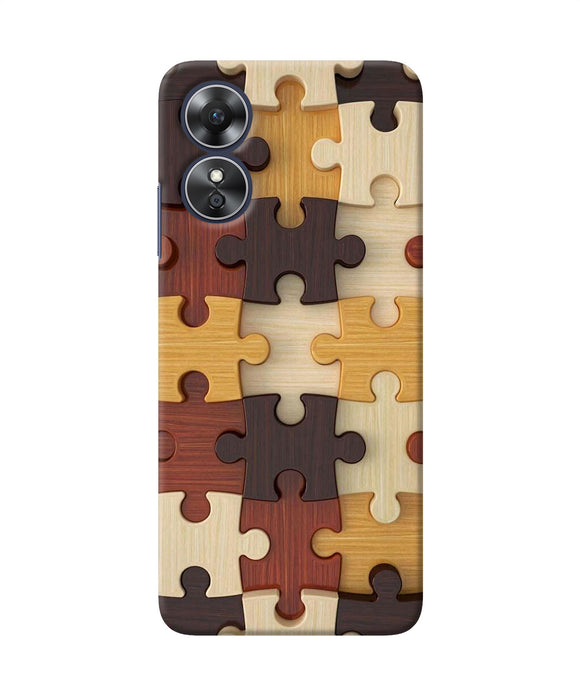 Wooden puzzle Oppo A17 Back Cover