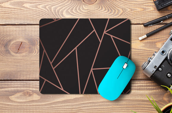 Black and Golden Stripes Abstract Mousepad