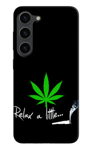 Weed Relax Quote Samsung S23 Plus Real 4D Back Cover