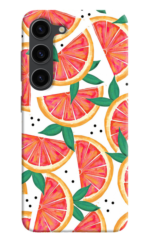 Abstract orange print Samsung S23 Plus Back Cover