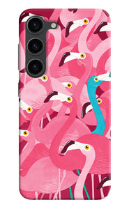 Abstract sheer bird pink print Samsung S23 Plus Back Cover