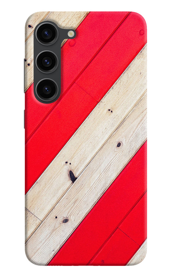 Abstract red brown wooden Samsung S23 Plus Back Cover