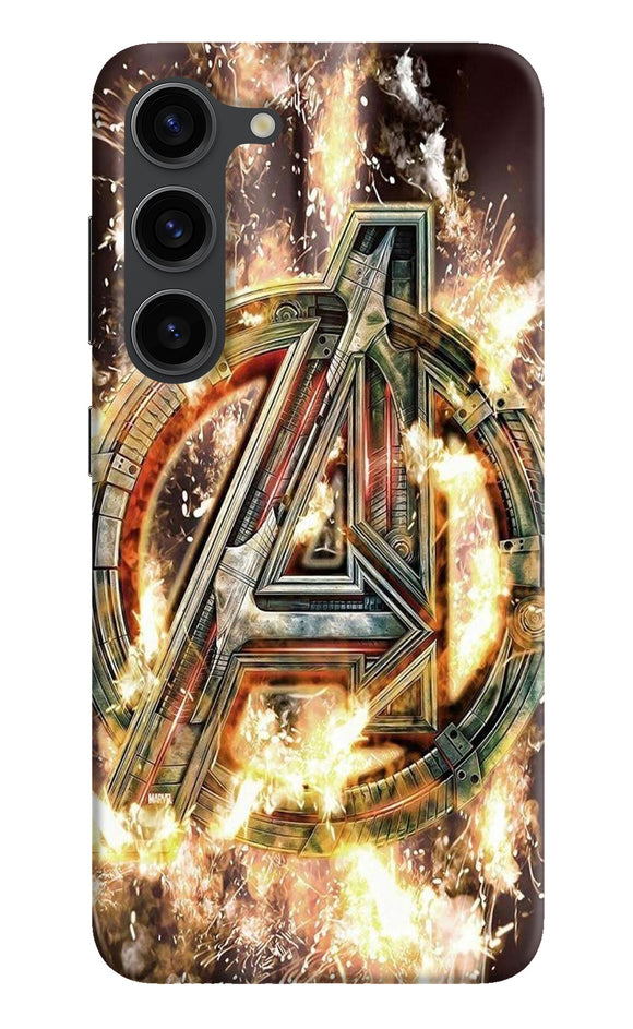 Avengers burning logo Samsung S23 Plus Back Cover