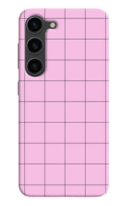 Pink square print Samsung S23 Plus Back Cover