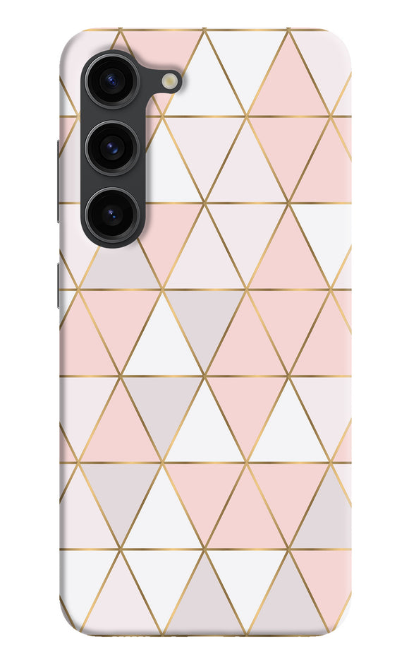 Abstract pink triangle pattern Samsung S23 Plus Back Cover