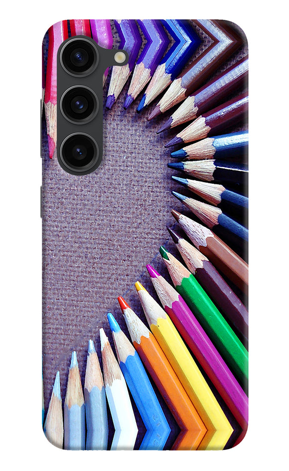 Color pencil half heart Samsung S23 Plus Back Cover