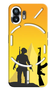 PUBG Silhouette Nothing Phone 2 Real 4D Back Cover