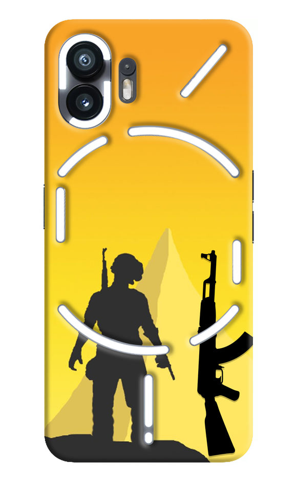 PUBG Silhouette Nothing Phone 2 Real 4D Back Cover