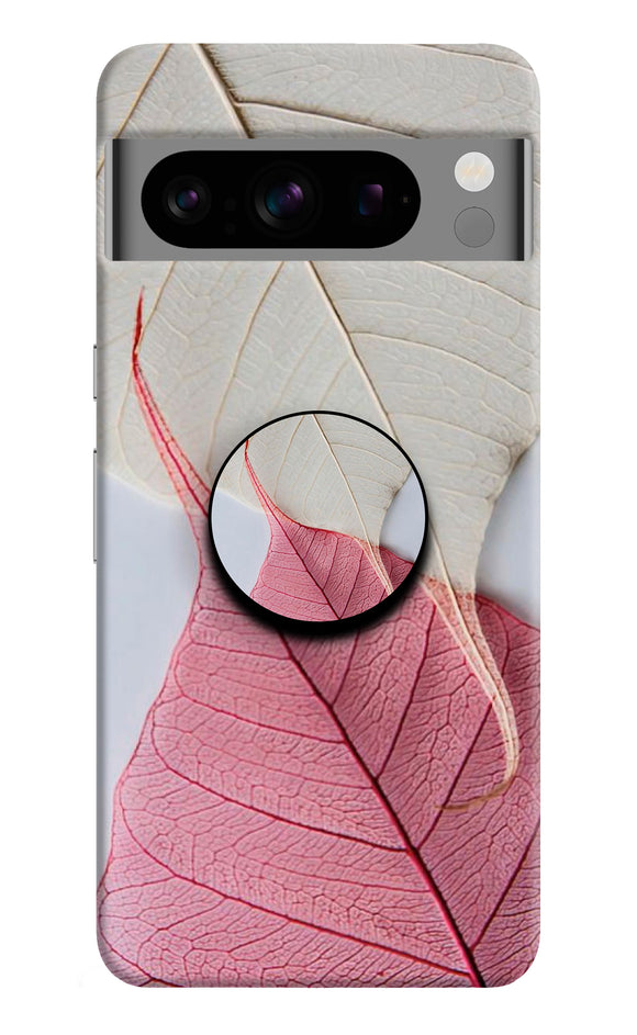 White Pink Leaf Google Pixel 8 Pro Pop Case