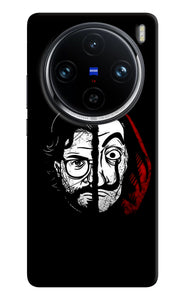 Money Heist Professor Mask Sketch Vivo X100 Pro Back Cover