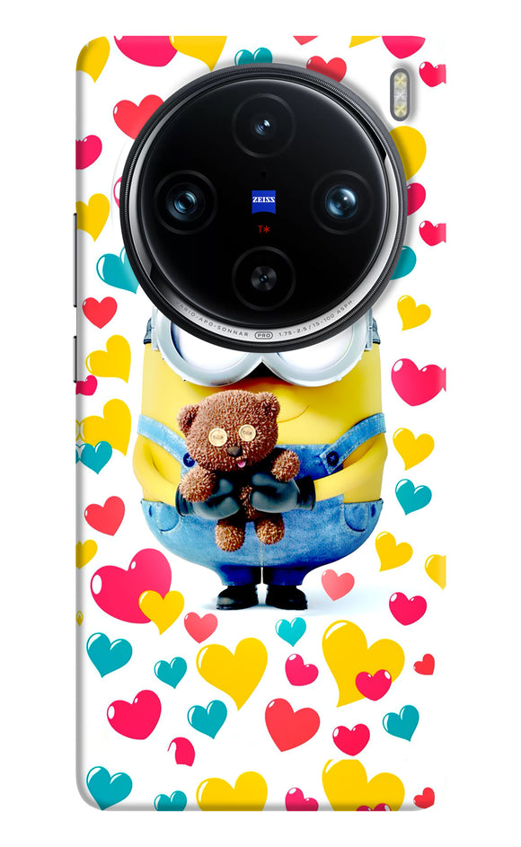 Minion teddy hearts Vivo X100 Pro Back Cover